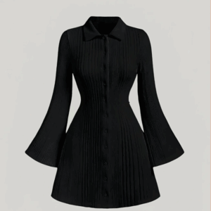 Dress with Flared Bell Sleeves