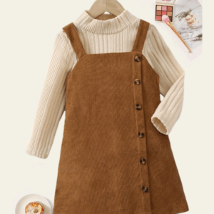 Casual Stand Collar Top & Overalls